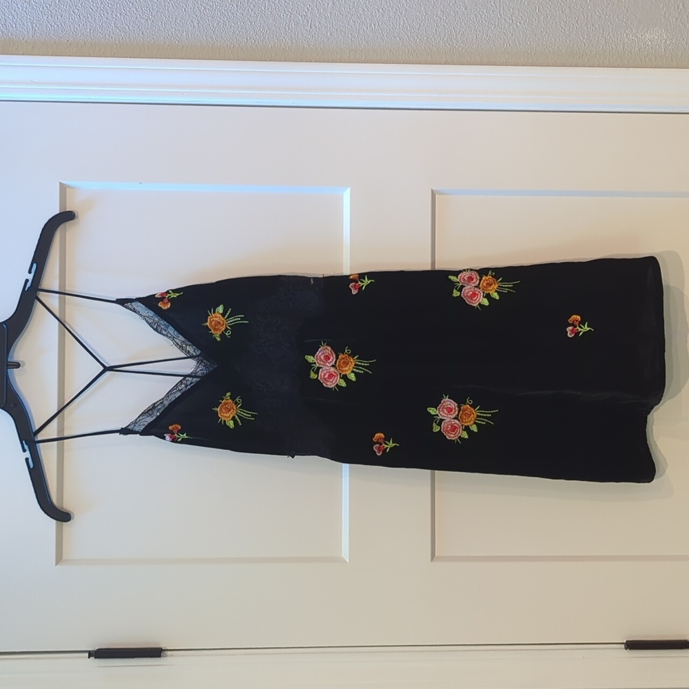 Embroidered Velvet Topshop Dress